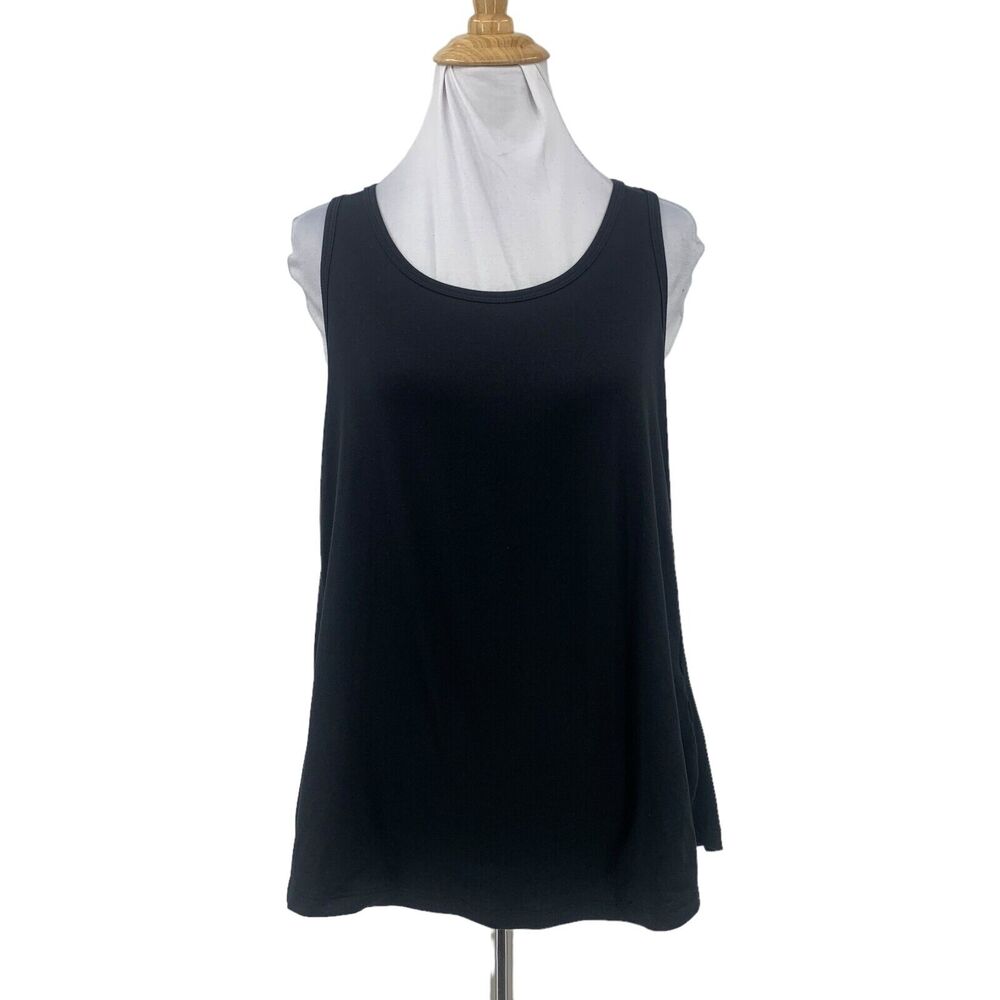 Bally Total Fitness Gabby Tank Tank Womens S Small Black Split Back Racerback